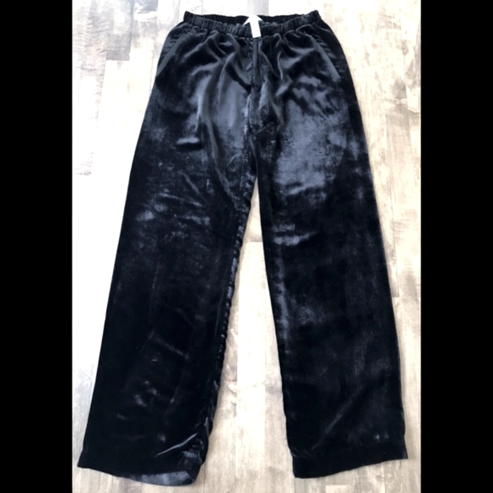 Maison de Papillon Velvet Viscose Silk Pants Small Vintage